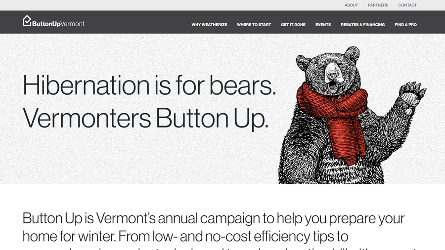 screenshot of the Button Up website