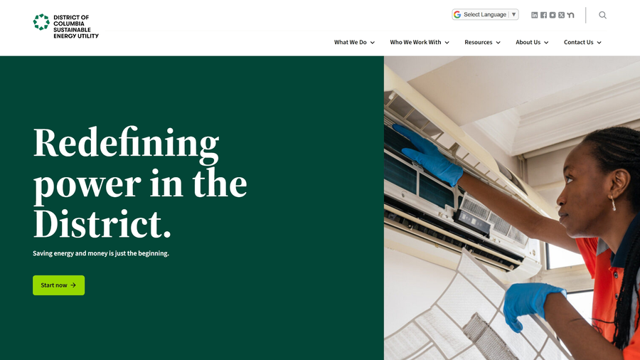 screenshot of the DCSEU website